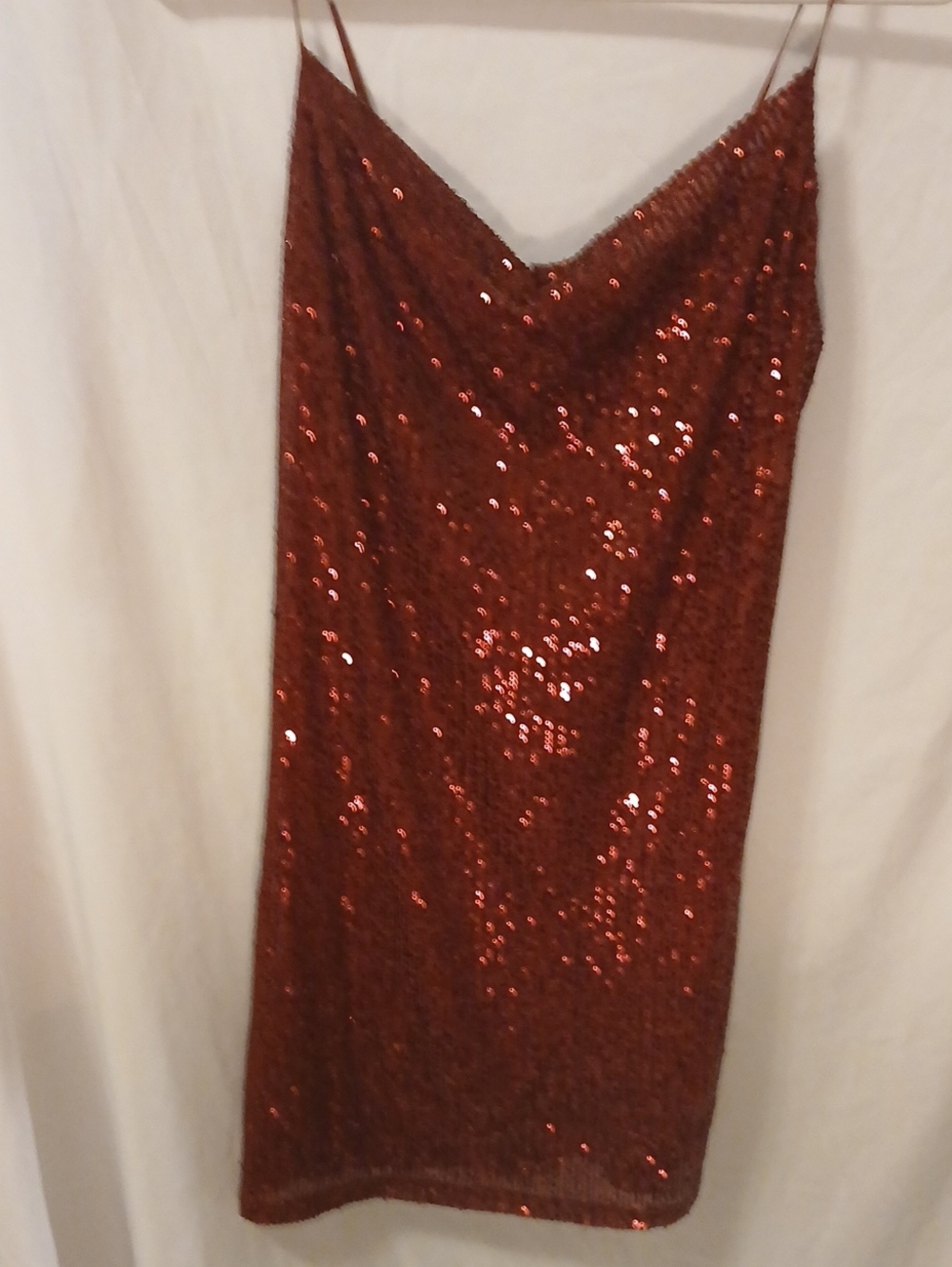 BeBop Copper Sequin Midi Slip Skirt